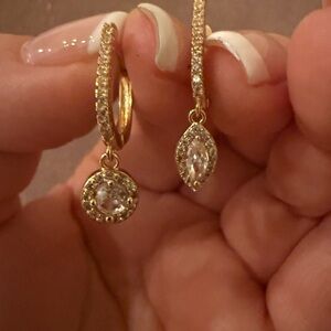 Gold / CZ Diamond Small Earrings (Huggies)